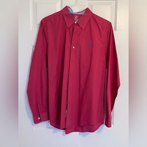 Club Room Button Up Dress Shirt, Salmon, size L, 100% cotton